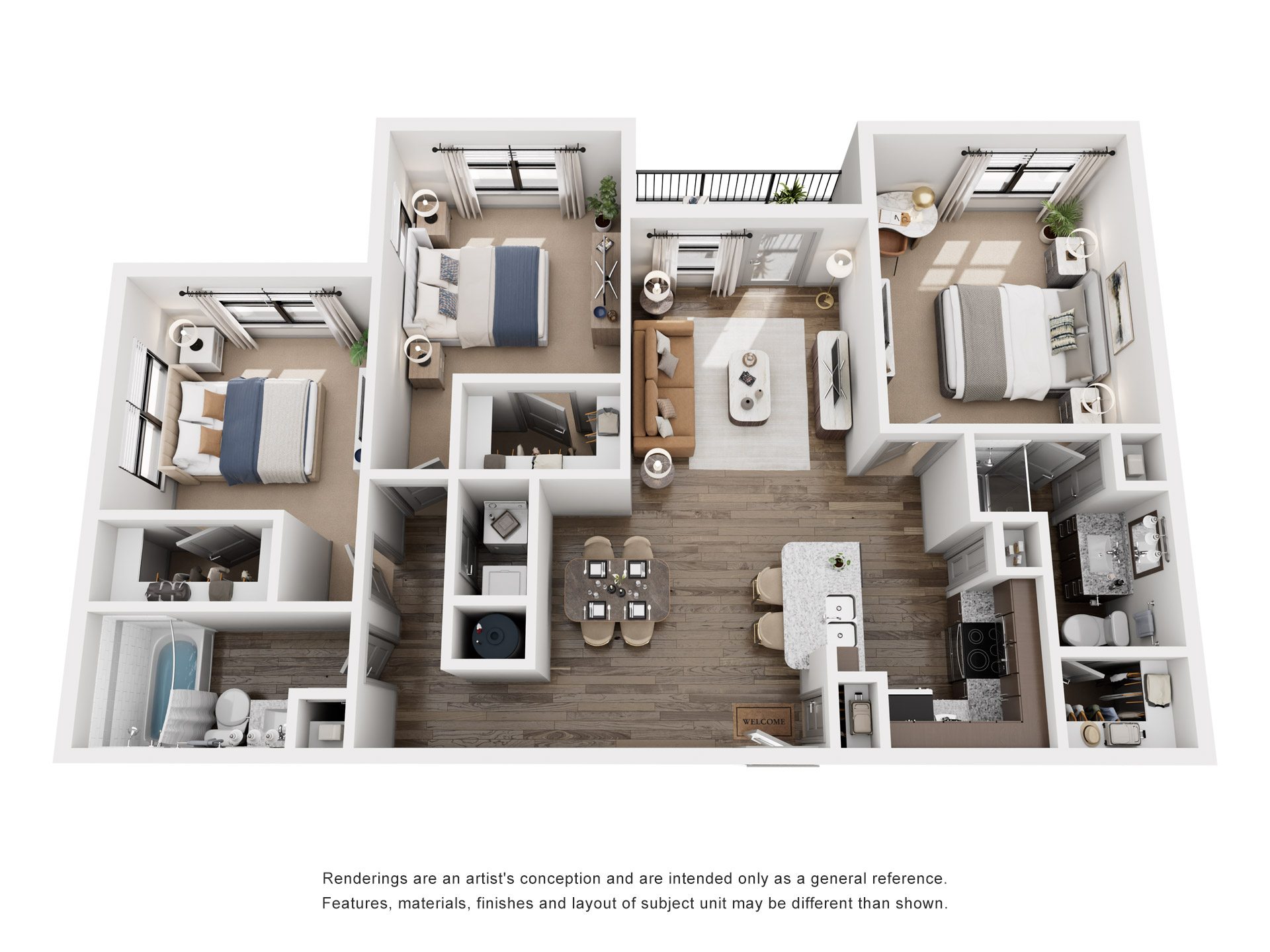 Floor plan layout diagram for 3A